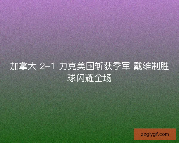加拿大 2-1 力克美国斩获季军 戴维制胜球闪耀全场