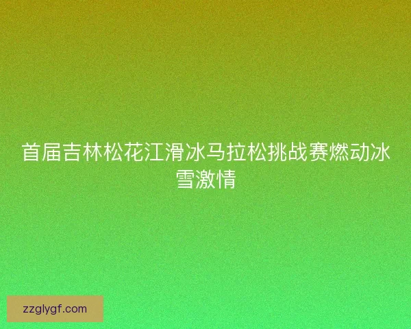 首届吉林松花江滑冰马拉松挑战赛燃动冰雪激情